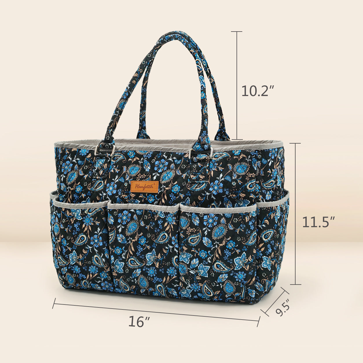 Woolique Studio Large Quilted Yarn Storage Tote Bag - Crochet & Knitting Project Organizer
