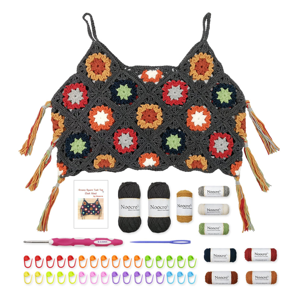 Granny Square Crochet Tank Top Kit