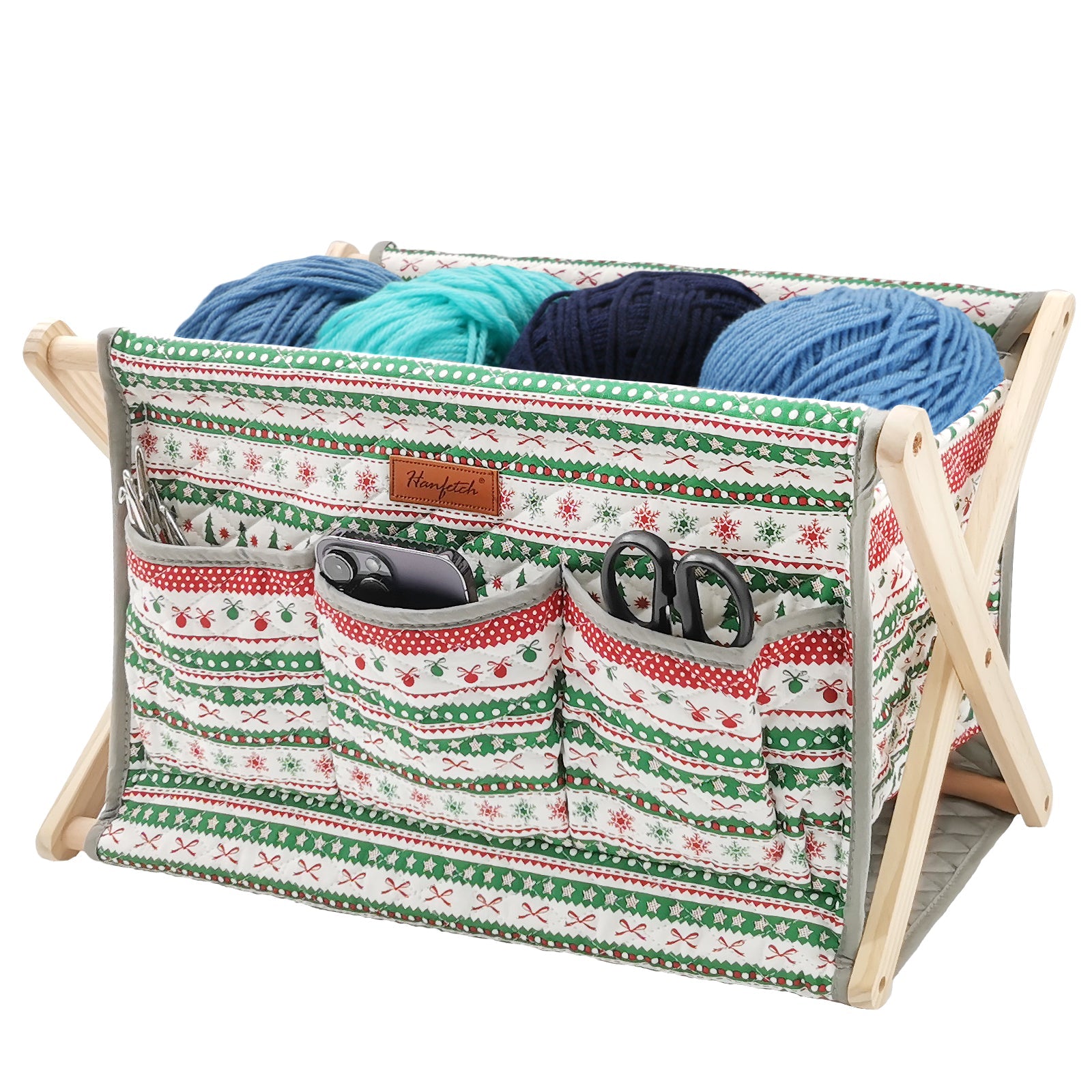 Woolique Studio Large Yarn Caddy Organizer - Craft Storage Box for Yarn & Tools