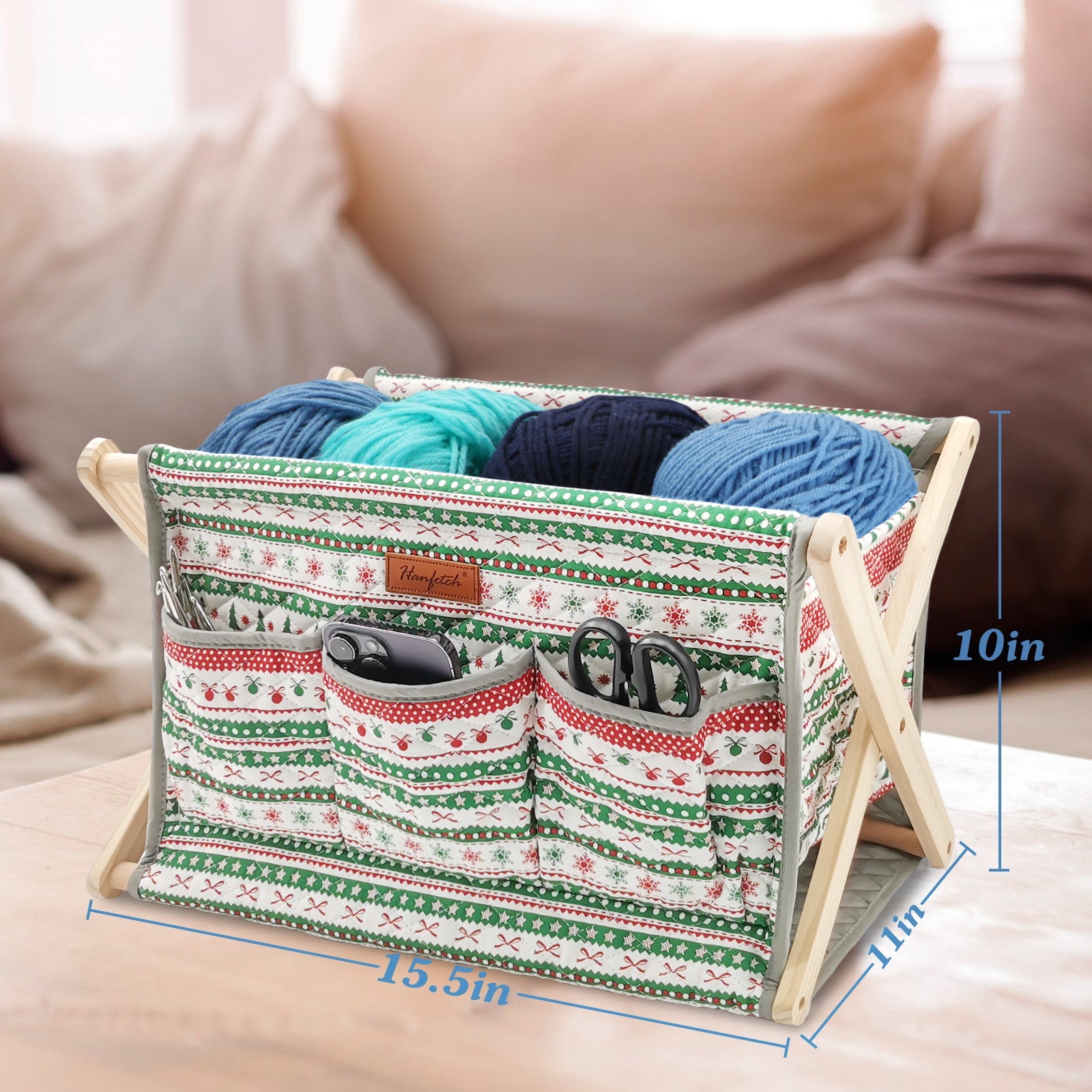 Large Yarn Caddy Organiser product view 21 with Woolique craft details for makers