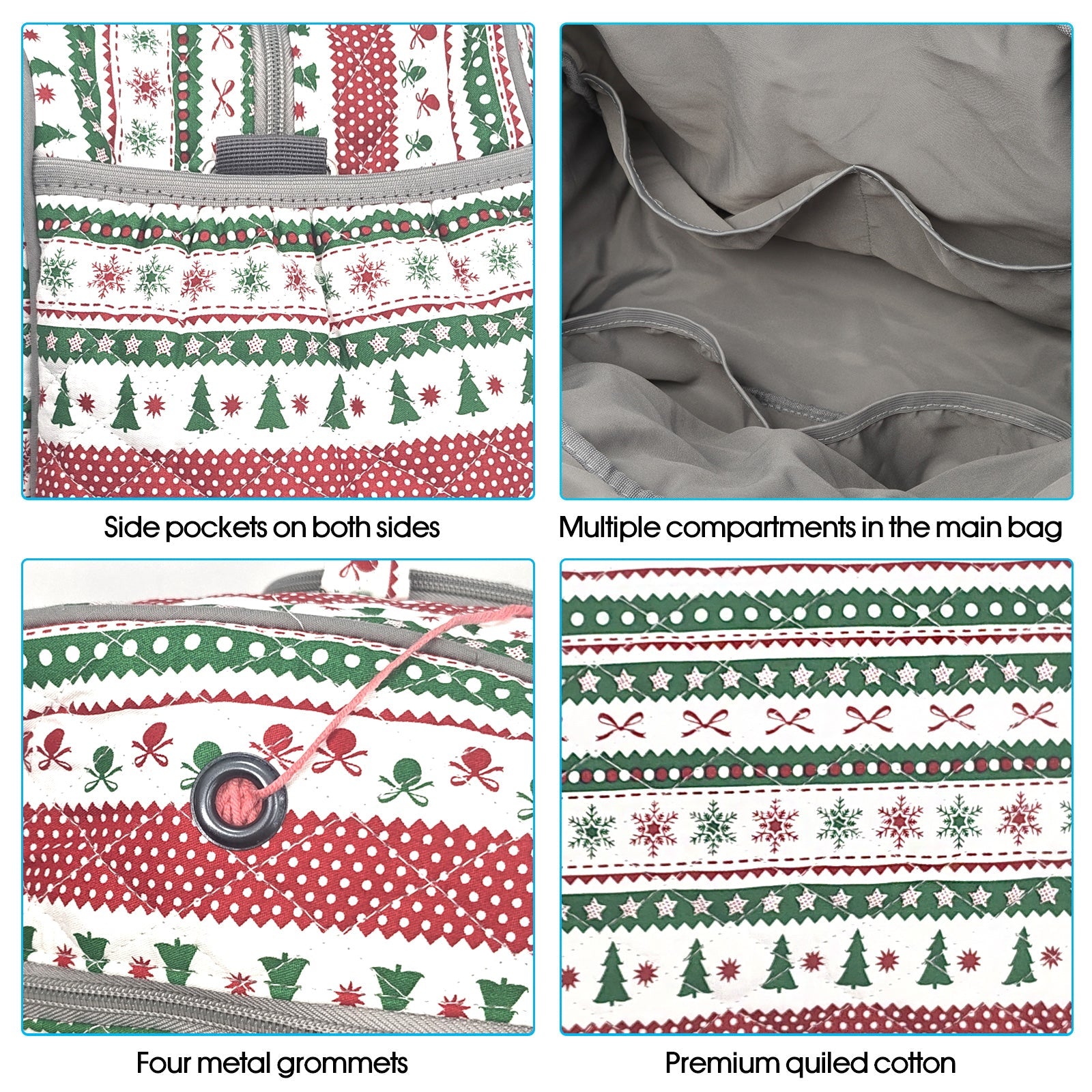 Yarn storage bag product view 6 for Large Yarn Storage Tote Bag, with Woolique craft details