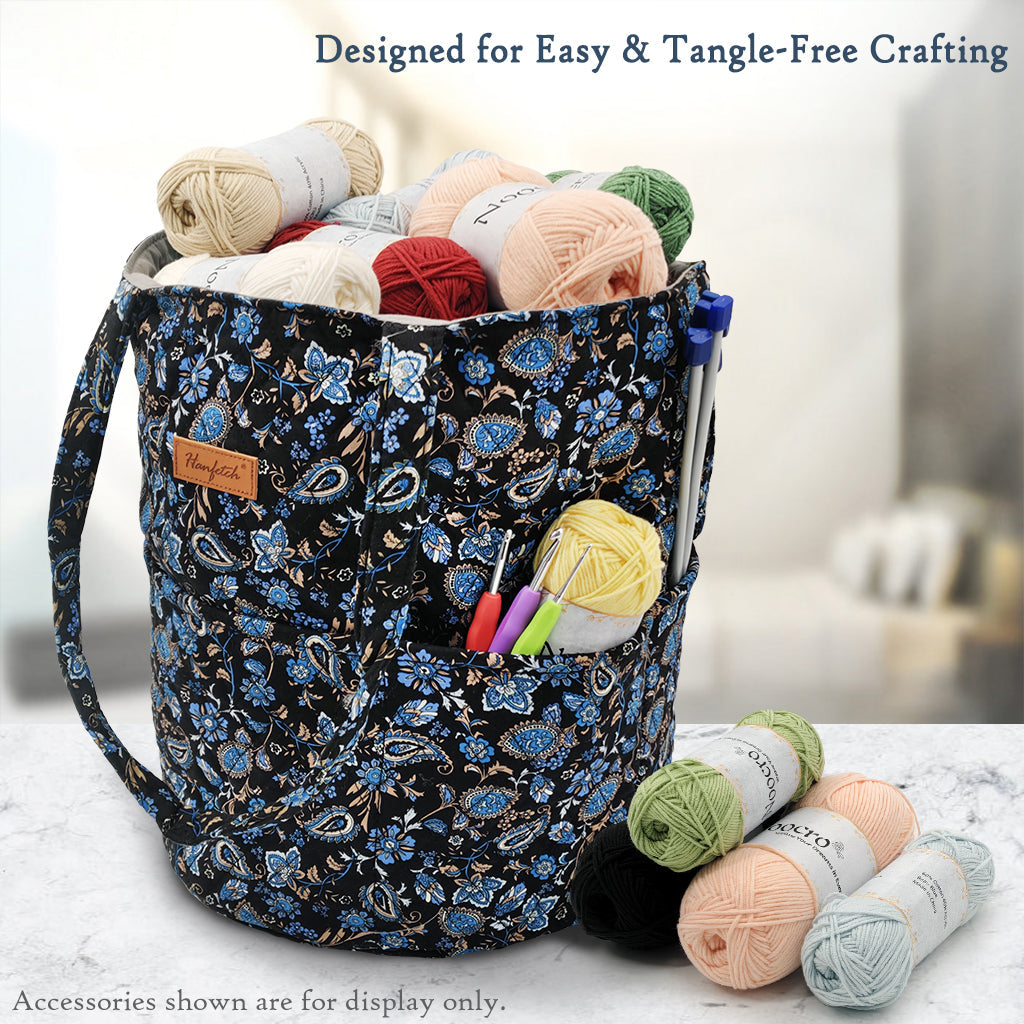 Large Drawstring Yarn Project Bag