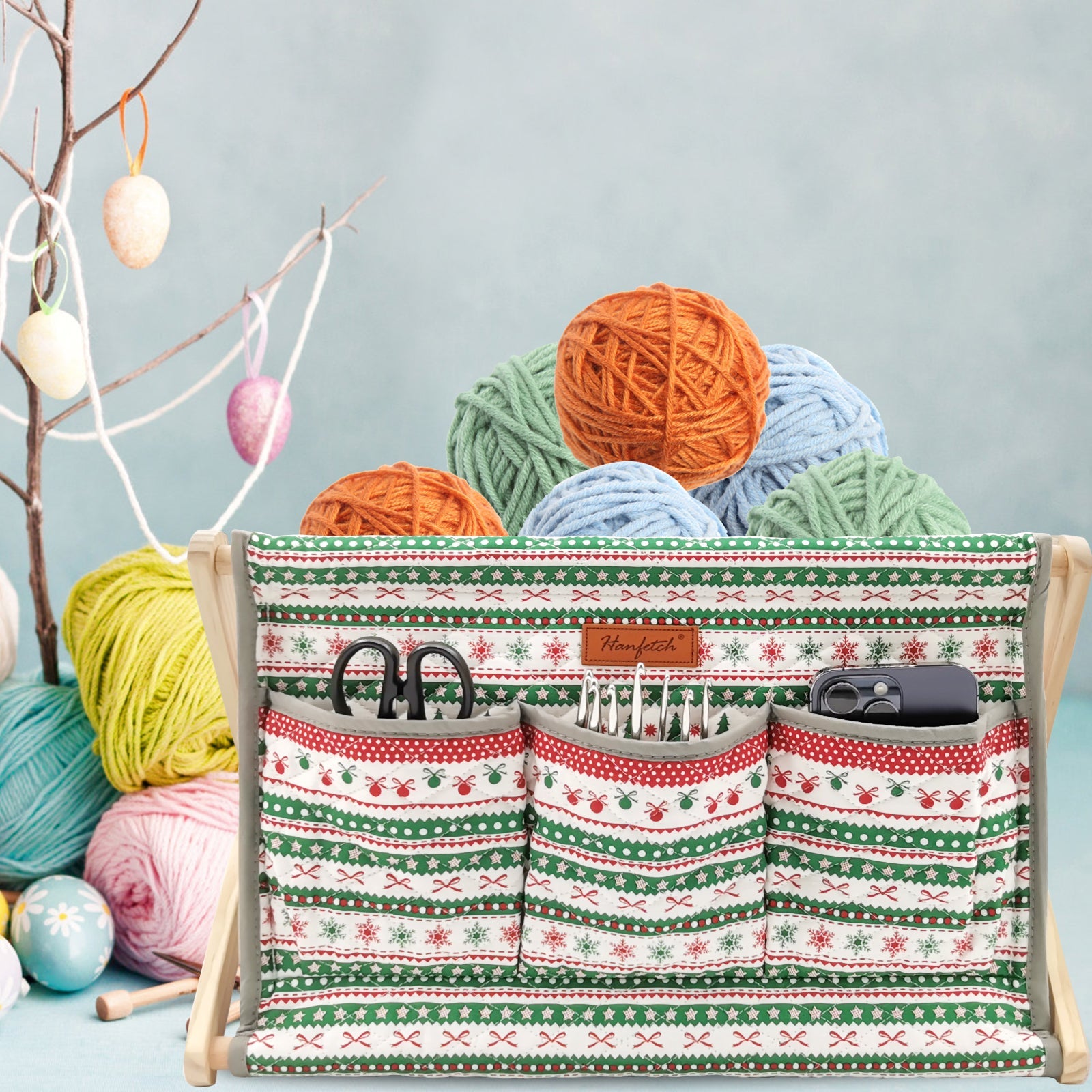 Large Yarn Caddy Organiser product view 24 with Woolique craft details for makers