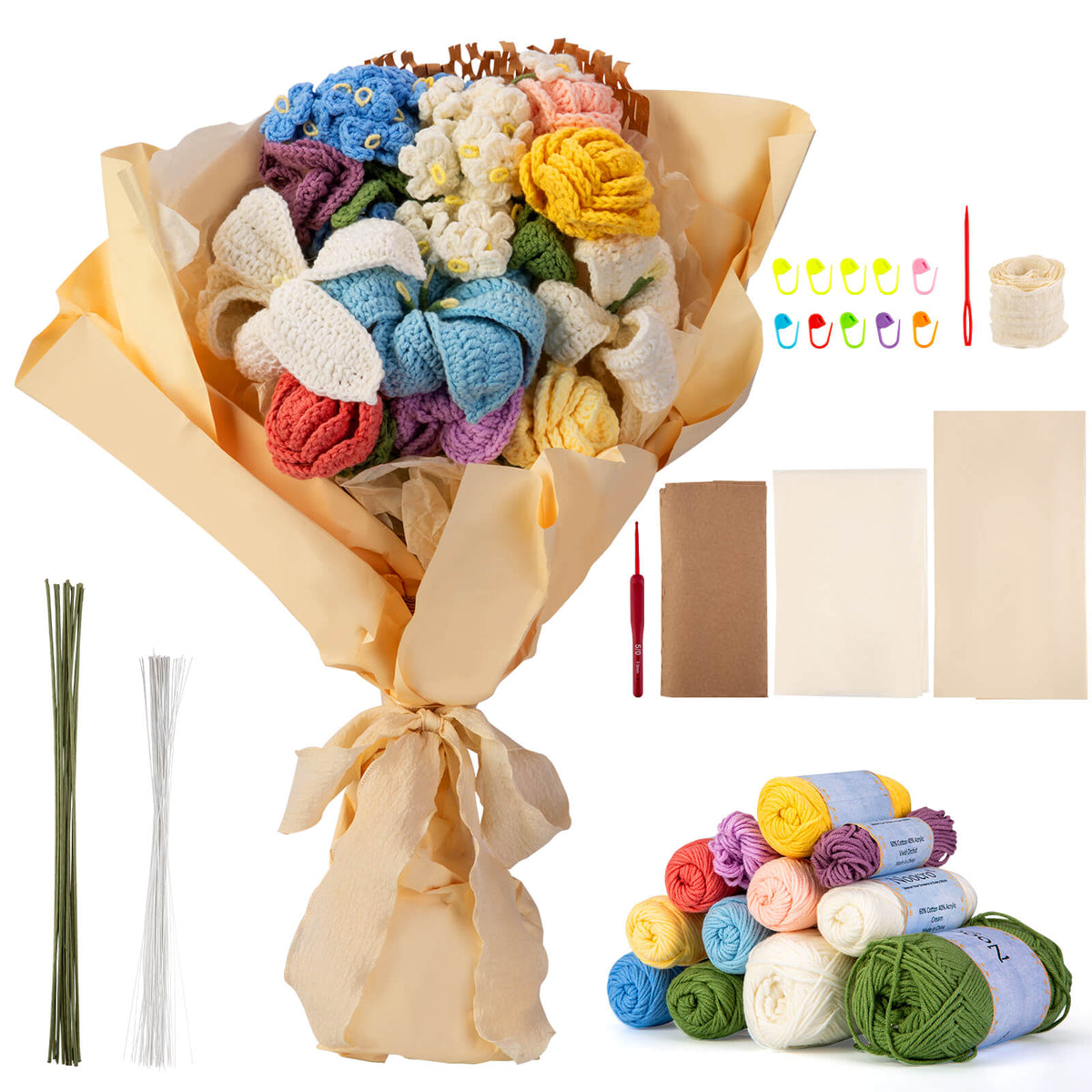 Flower Bouquet Crochet Kit