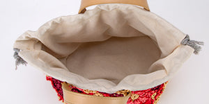 Crochet purse kit product view 15 for Floral Raffia Bucket Bag Crochet Kit, with Woolique craft details
