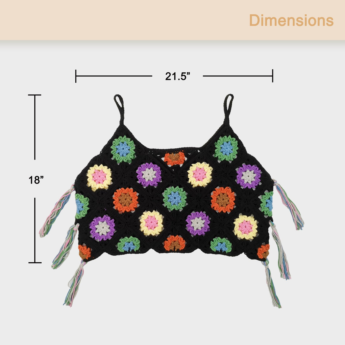Granny square crochet kit product view 2 for Granny Square Crochet Tank Top Kit, with Woolique craft details
