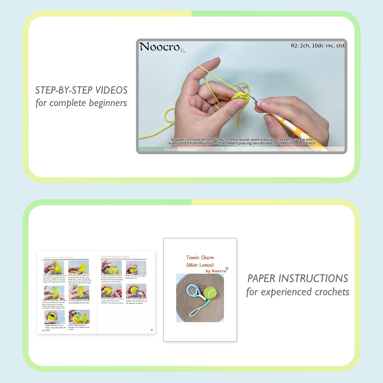 Tennis Crochet Keychain Kit product view 10 with Woolique craft details for makers