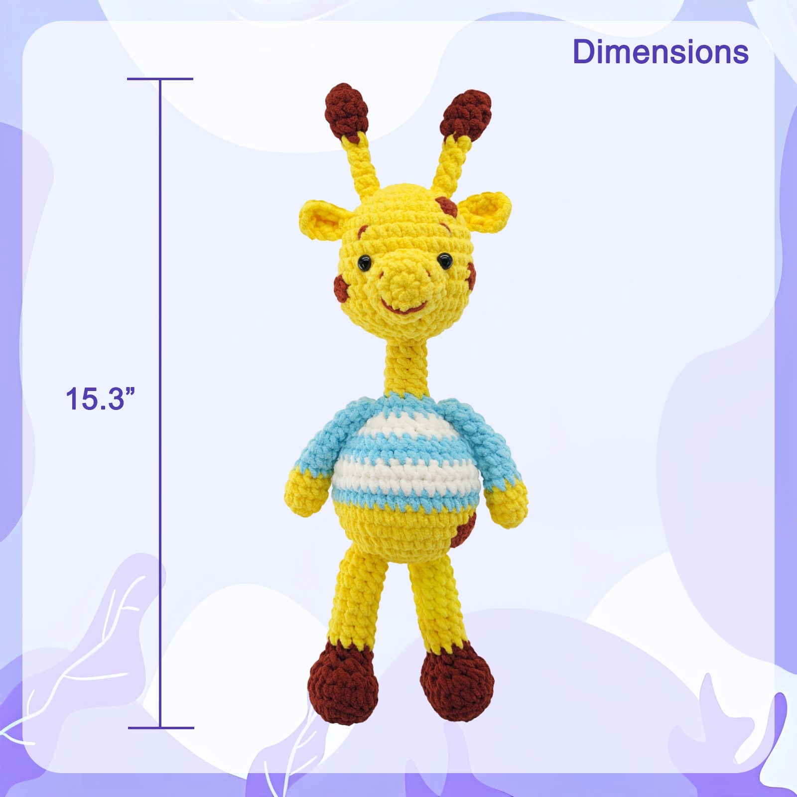 Beginner crochet kit product view 3 for Giraffe Amigurumi Crochet Kit, with Woolique craft details