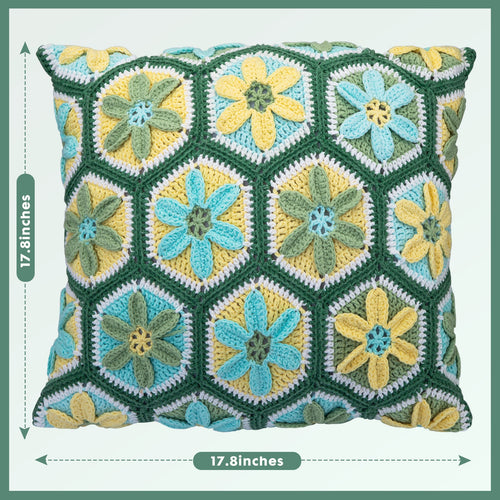Granny square crochet kit product view 2 for Granny Square Crochet Pillow Kit, with Woolique craft details