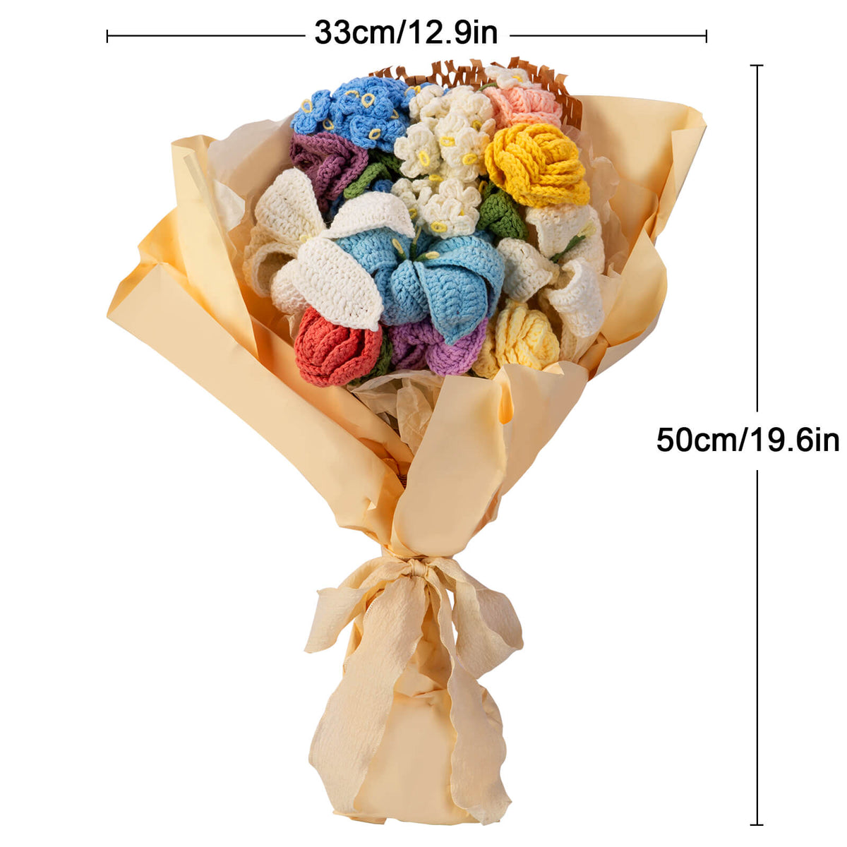 Flower crochet kit product view 2 for Flower Bouquet Crochet Kit, with Woolique craft details