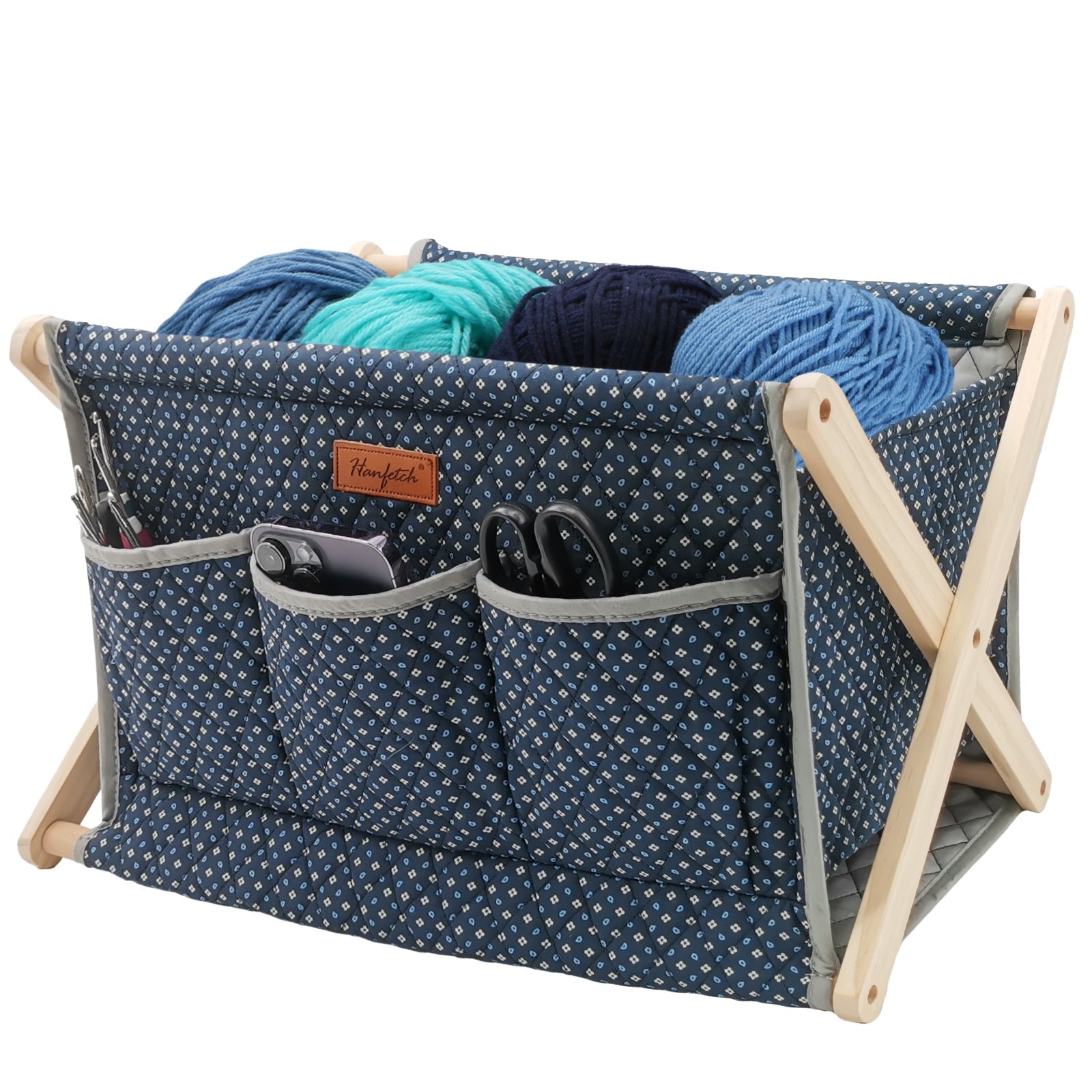Large Yarn Caddy Organiser product view 31 with Woolique craft details for makers