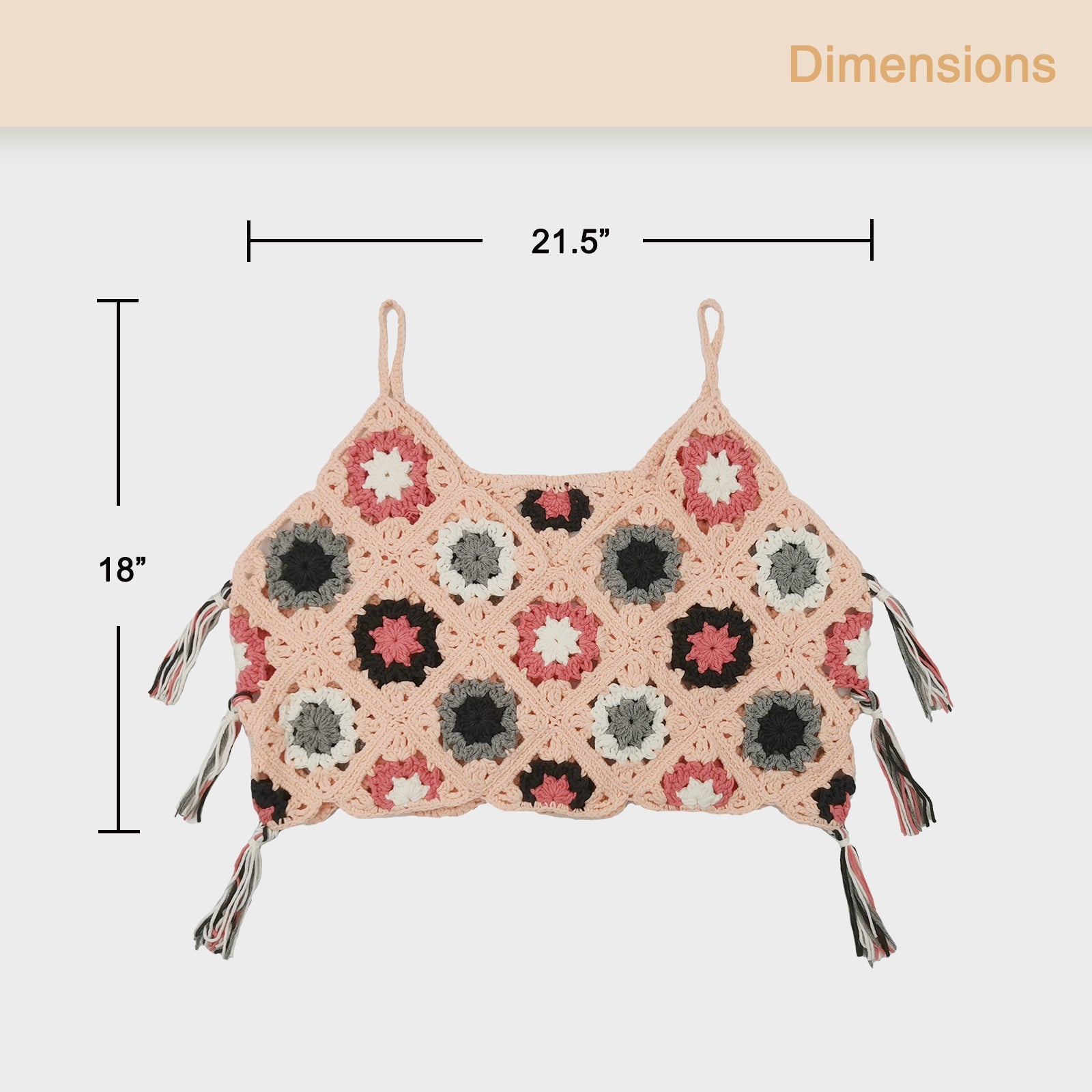 Granny square crochet kit product view 9 for Granny Square Crochet Tank Top Kit, with Woolique craft details