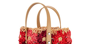 Crochet purse kit product view 17 for Floral Raffia Bucket Bag Crochet Kit, with Woolique craft details