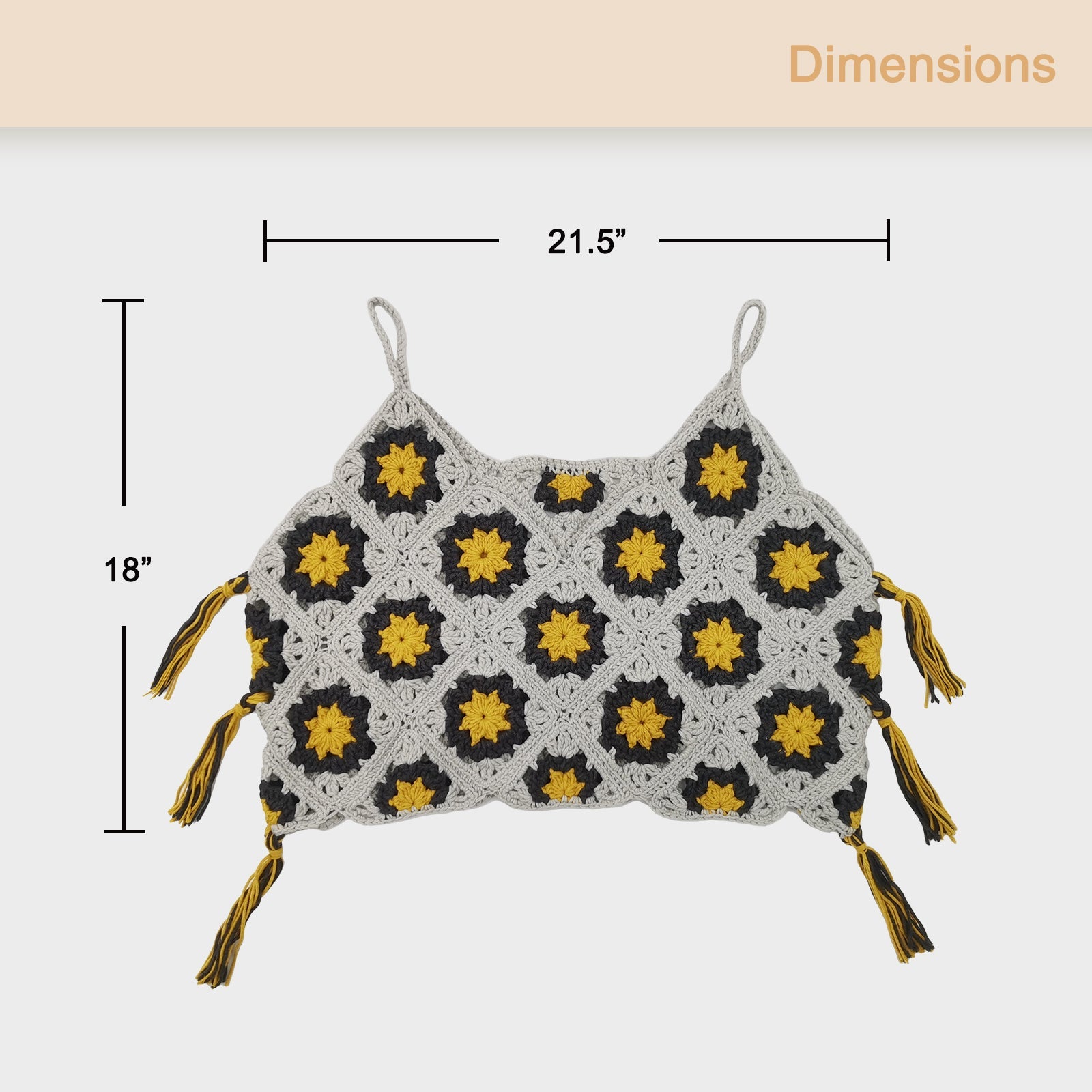 Granny square crochet kit product view 16 for Granny Square Crochet Tank Top Kit, with Woolique craft details