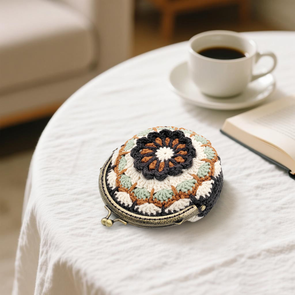Vintage Mandala Crochet Purse Kit product view 7 with Woolique craft details for makers
