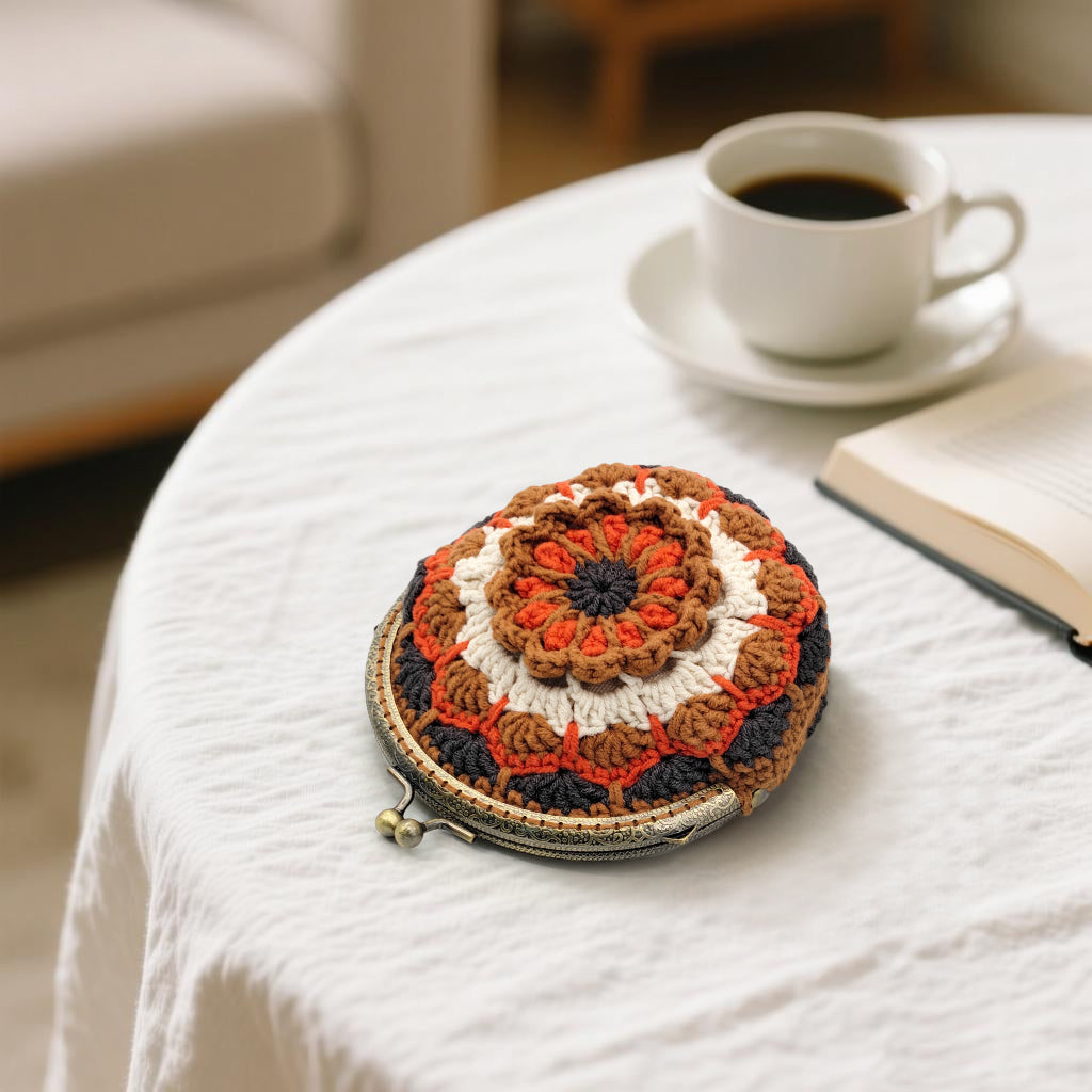Vintage Mandala Crochet Purse Kit product view 13 with Woolique craft details for makers