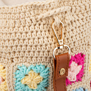 Granny square crochet kit product view 13 for Granny Square Bucket Bag Crochet Kit, with Woolique craft details