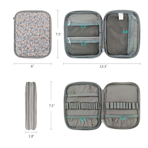 Woolique Studio Crochet Hook Case - Portable Crochet Tool Organizer for Yarn Projects