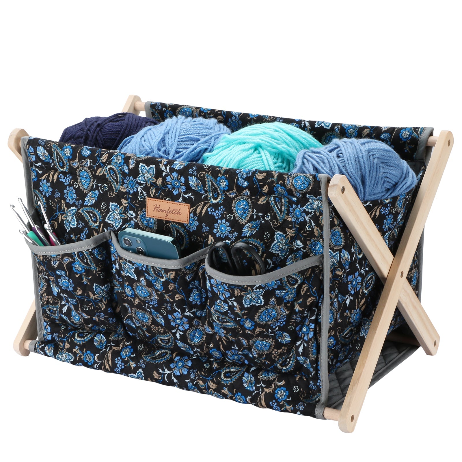 Woolique Studio Large Yarn Caddy Organizer - Craft Storage Box for Yarn & Tools
