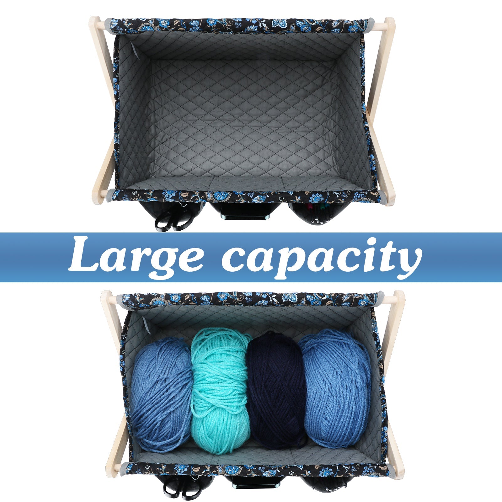 Woolique Studio Large Yarn Caddy Organizer - Craft Storage Box for Yarn & Tools