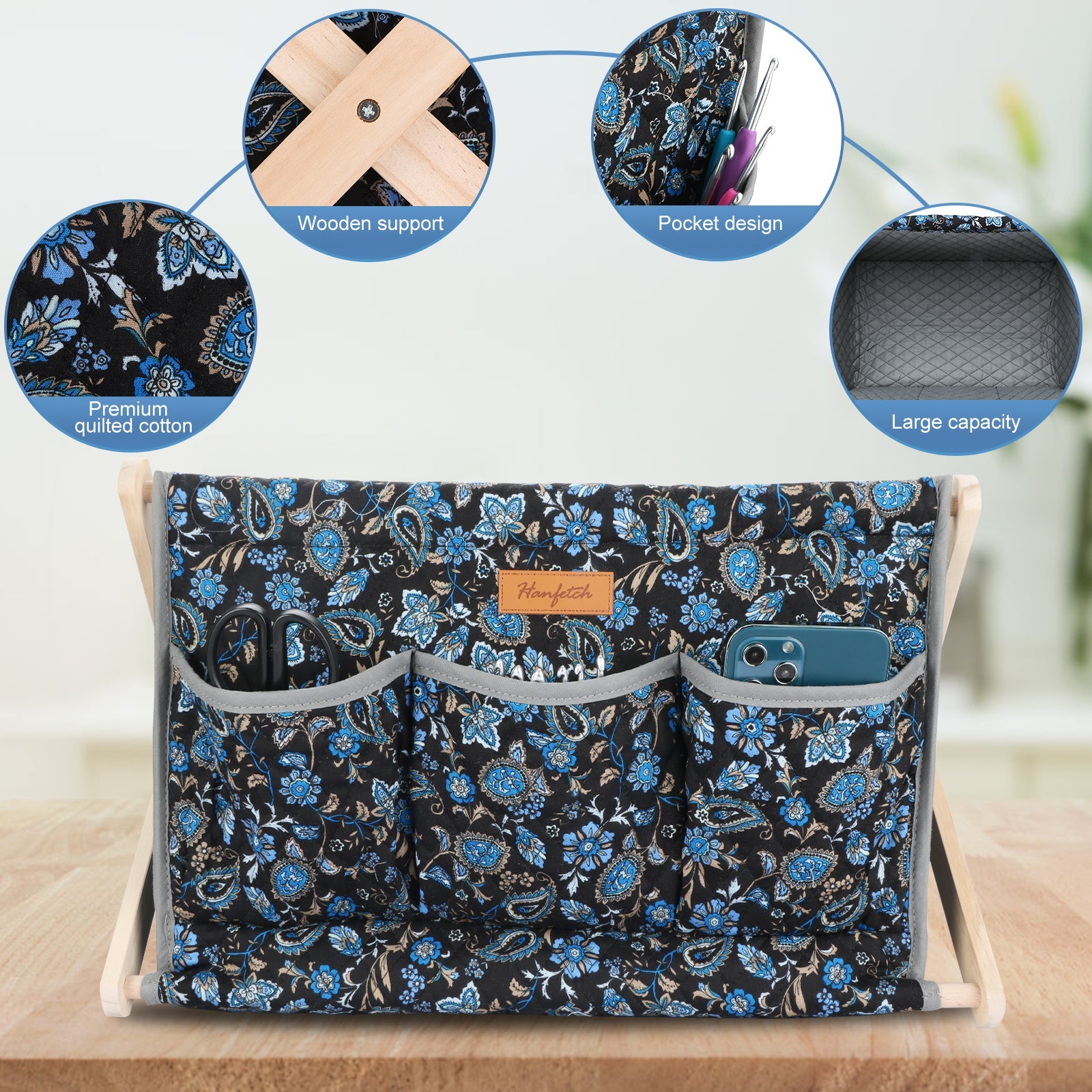 Woolique Studio Large Yarn Caddy Organizer - Craft Storage Box for Yarn & Tools