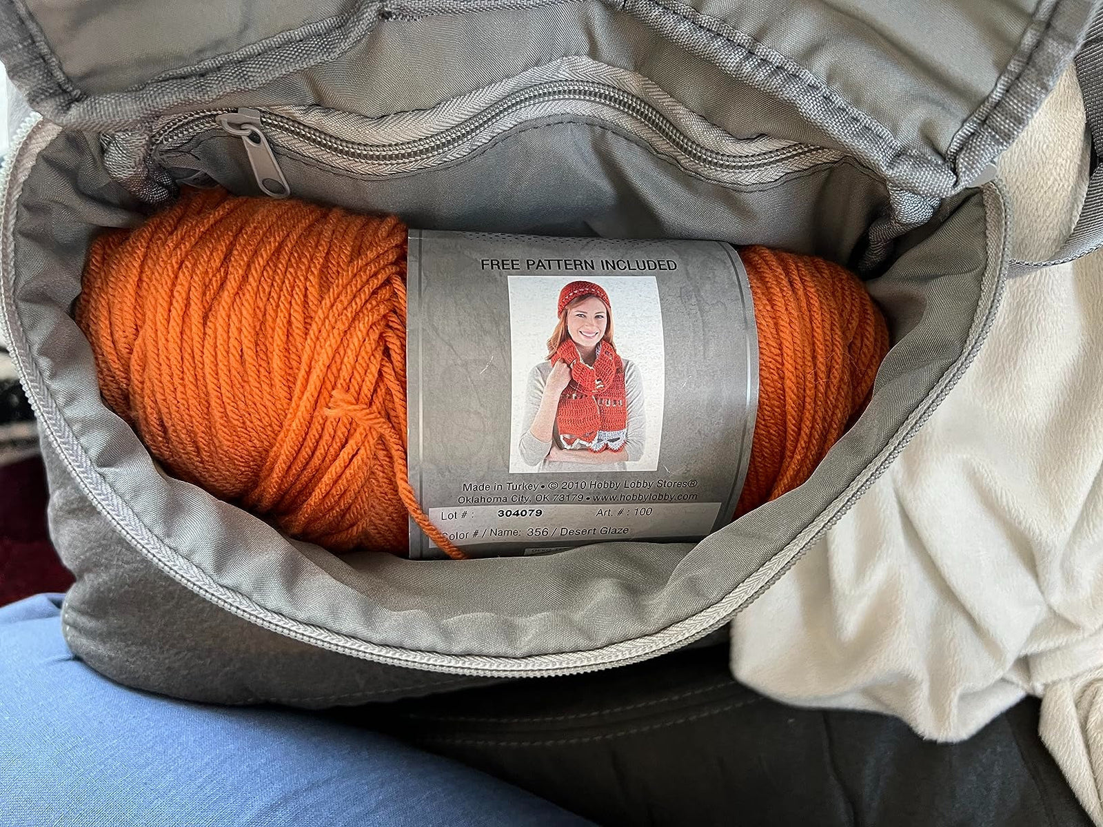 Crossbody Yarn Storage Bag product view 40 with Woolique craft details for makers