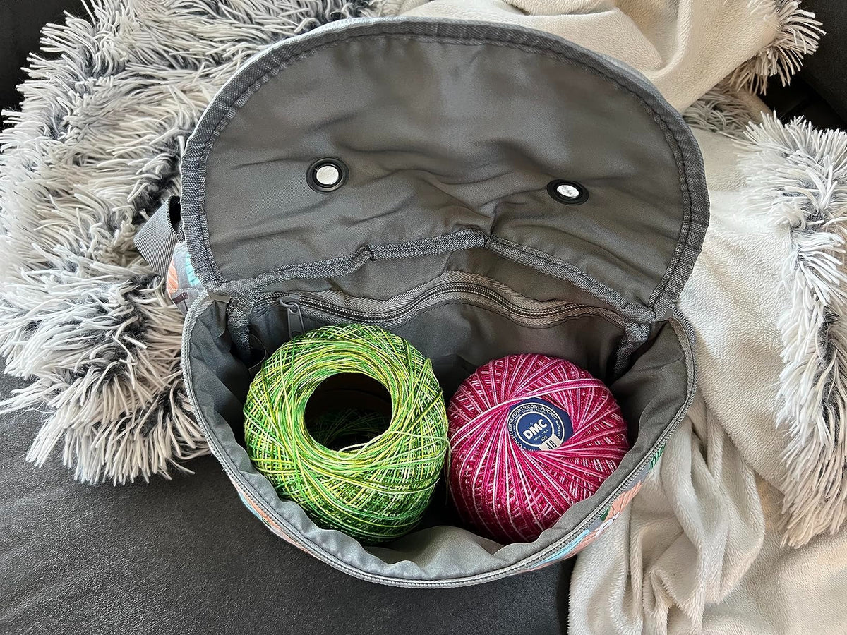 Crossbody Yarn Storage Bag product view 41 with Woolique craft details for makers