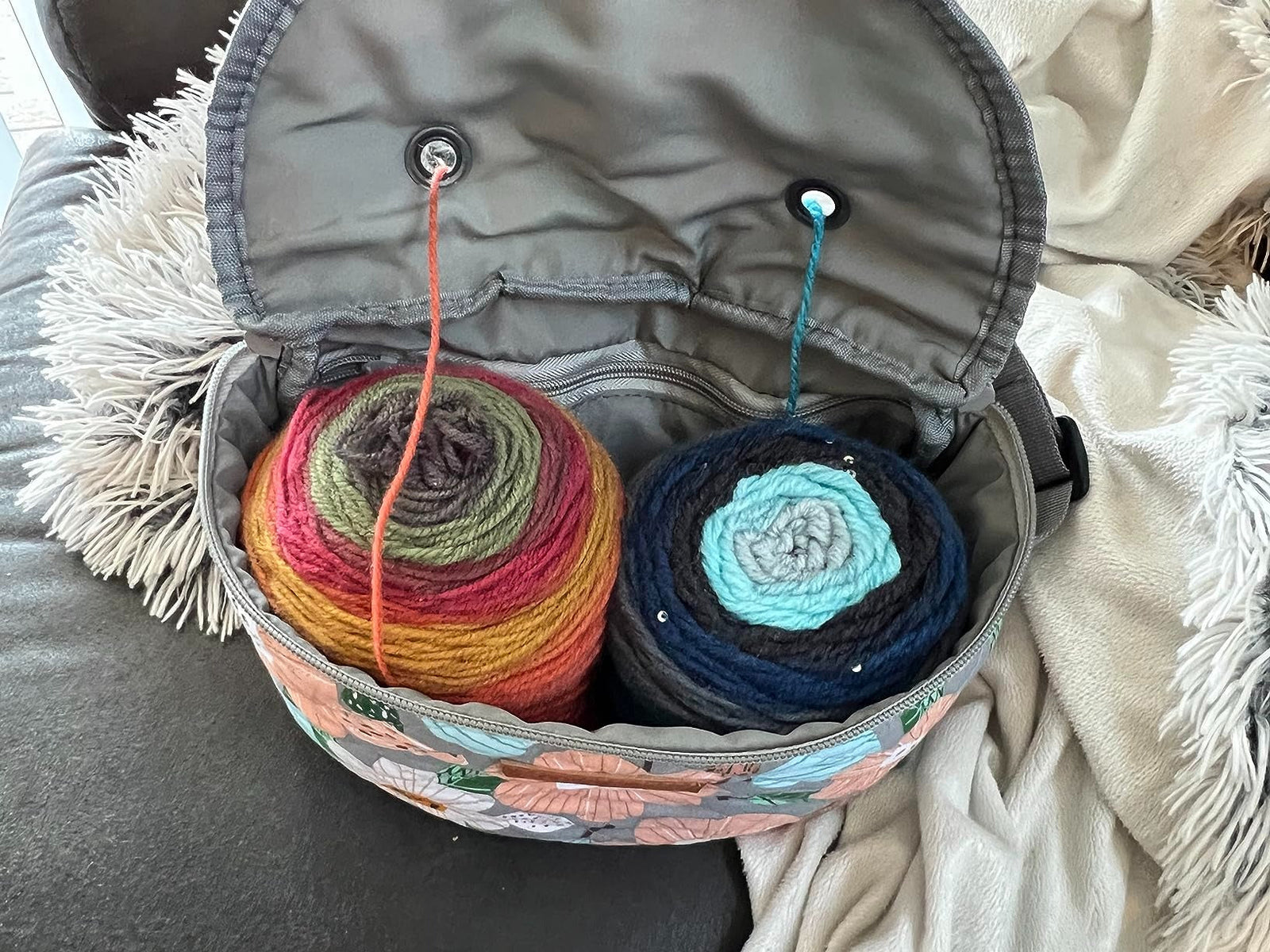 Crossbody Yarn Storage Bag product view 42 with Woolique craft details for makers