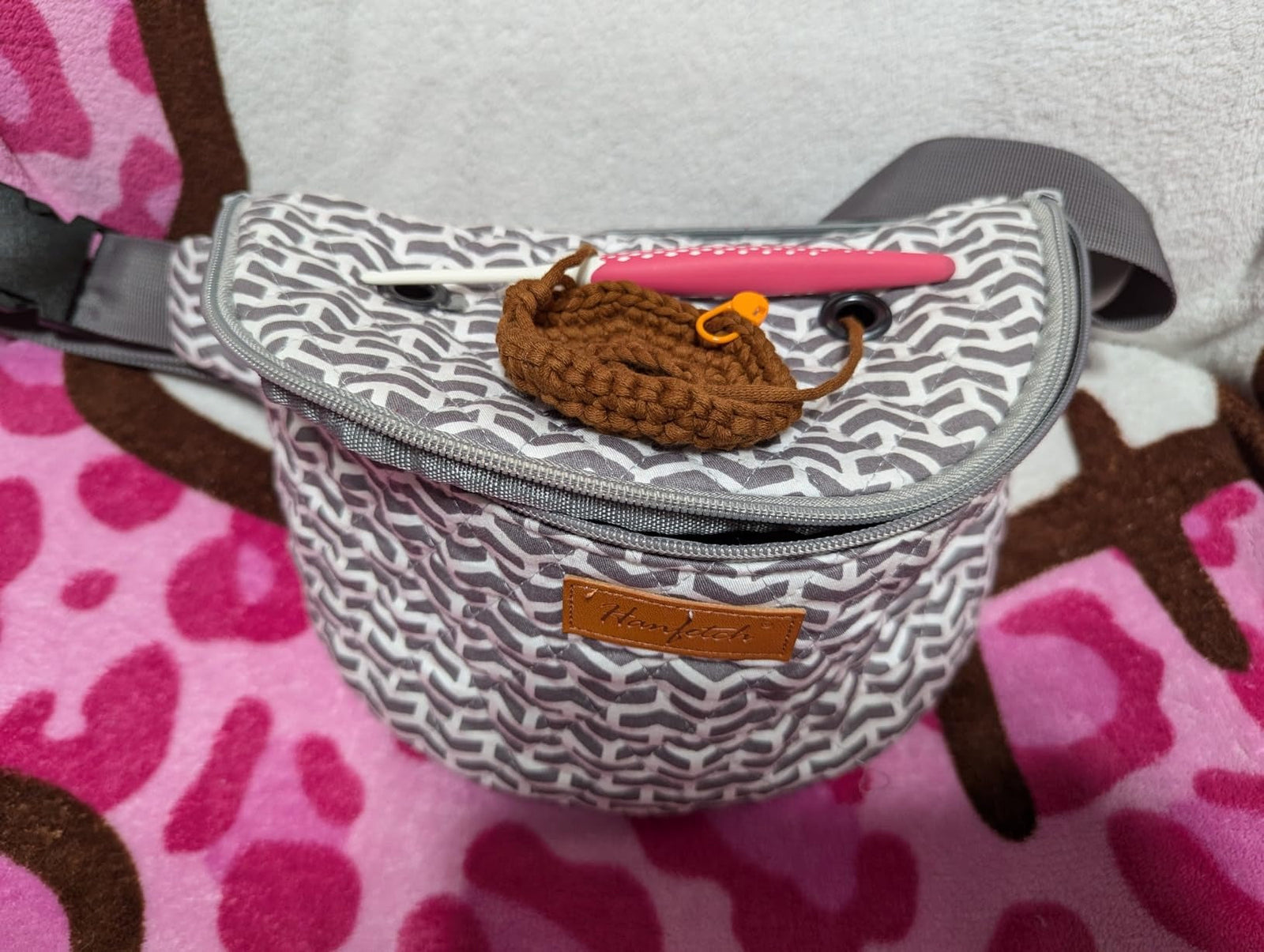 Crossbody Yarn Storage Bag product view 44 with Woolique craft details for makers