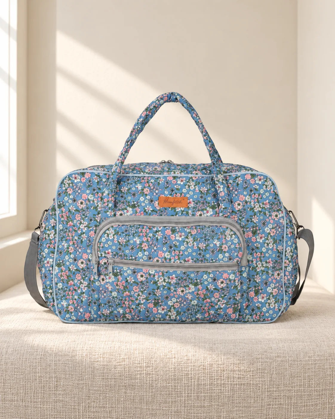 Woolique large yarn storage tote with a crossbody carrying option